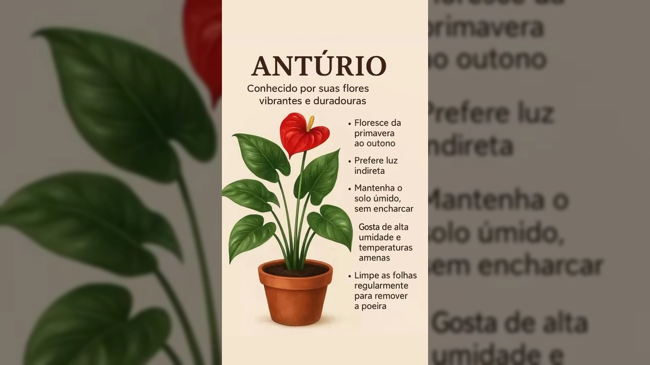 Imagem ilustrativa de um antúrio vermelho em um vaso de terracota, com folhas grandes e verdes. Crédito: magiaa_das_flores / Instagram.