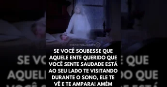 Ente querido em espírito amparando pessoa dormindo, imagem de espiritualidades do Instagram.