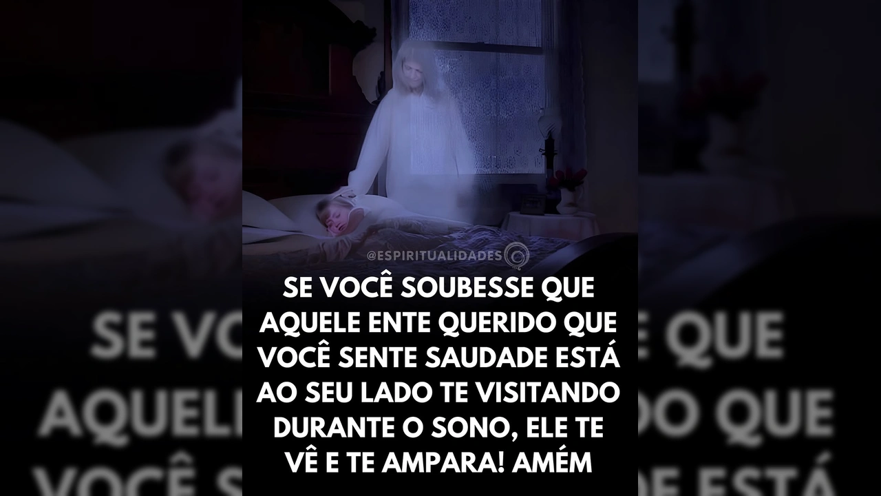 Ente querido em espírito amparando pessoa dormindo, imagem de espiritualidades do Instagram.