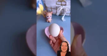 Cascas de ovo com flores e gelo dentro, criação da Kidica10 / Instagram