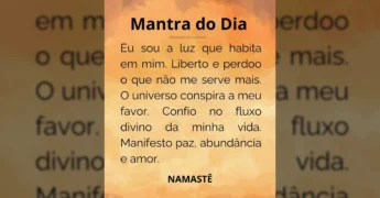 Mantra do Dia com texto inspirador, cortesia de @doutrina.espiritual.