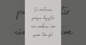 Frase motivacional sobre fé e perseverança da Entre Linhas / Instagram