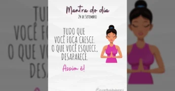 Mulher meditando com mãos unidas, representando o foco e a espiritualidade, post de @espiritualidadepura.