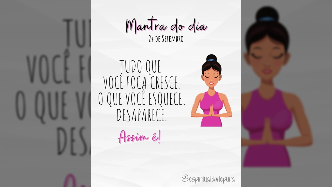 Mulher meditando com mãos unidas, representando o foco e a espiritualidade, post de @espiritualidadepura.