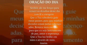 Oração do Dia com texto em português sobre fé, força, sabedoria e paz, por Nossa Senhora Cuida de Mim