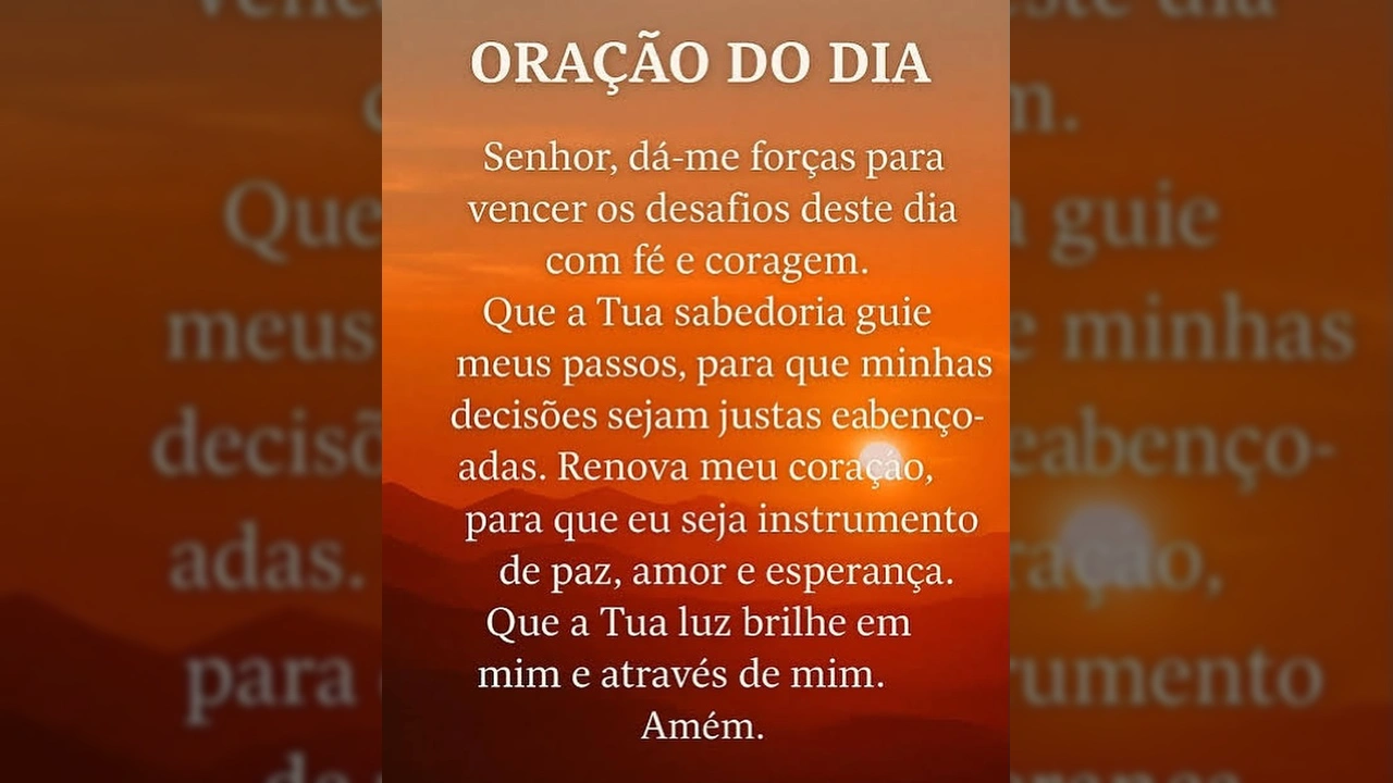 Oração do Dia com texto em português sobre fé, força, sabedoria e paz, por Nossa Senhora Cuida de Mim