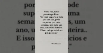 Imagem com frase motivacional sobre a fala de uma psicóloga, com fundo claro e texto em preto, referente a post de InfinitaMente.