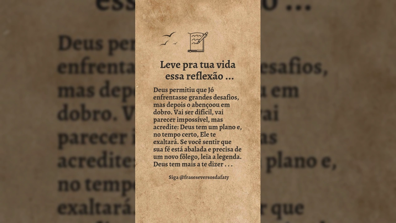 Reflexão sobre Jó e fé em tempos difíceis – Instagram fraseseversosdafaty
