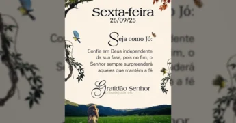 Mensagem de fé e confiança em Deus para sexta-feira, inspirada em Jó, por Tribo de Judá.