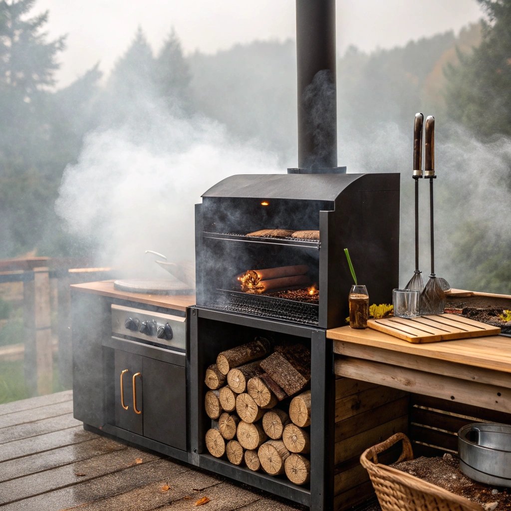 fogao a lenha com forno e churrasqueira