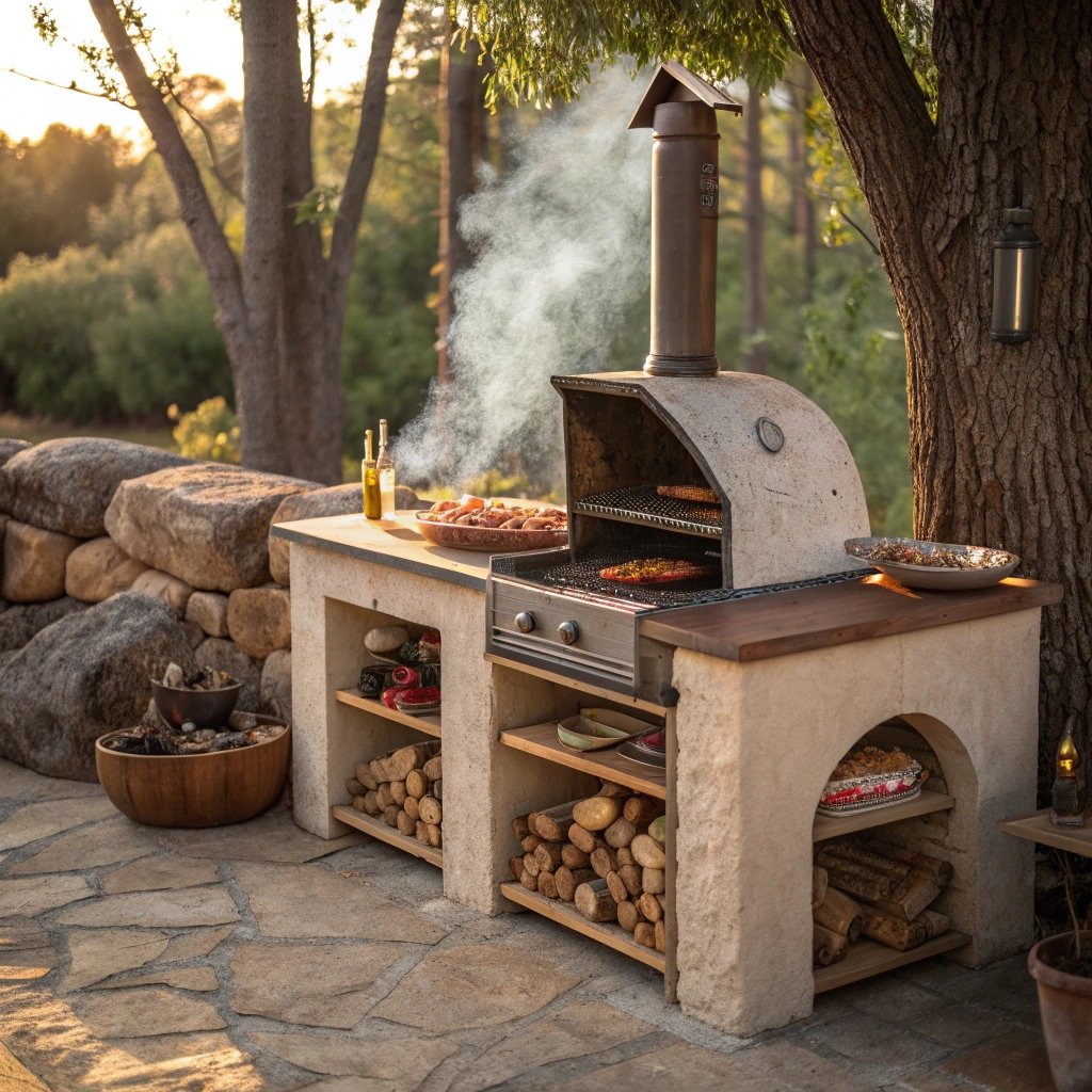 fogao a lenha com forno e churrasqueira