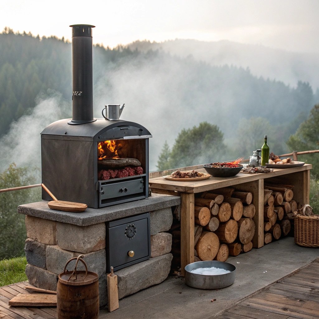 fogao a lenha com forno e churrasqueira