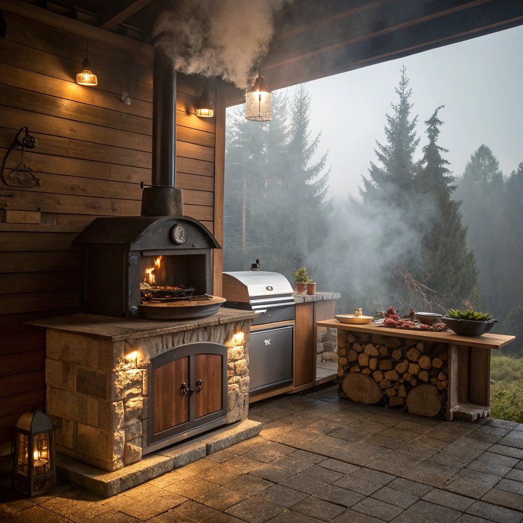 fogao a lenha com forno e churrasqueira
