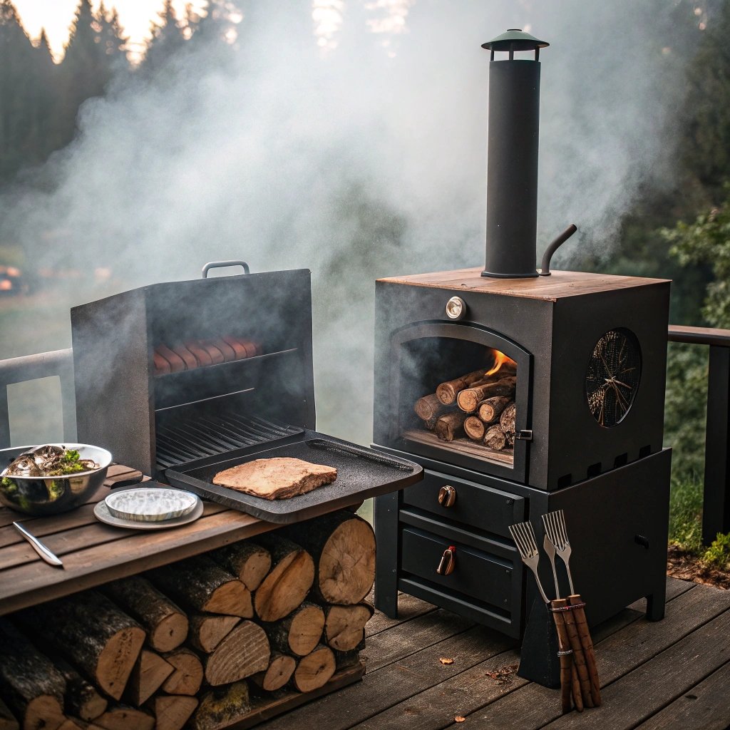 fogao a lenha com forno e churrasqueira