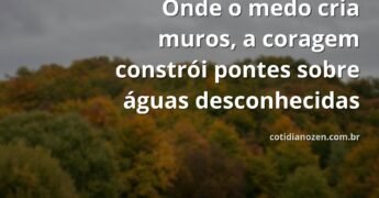 Vasto oceano encontrando o céu no horizonte, representando a imensidão de possibilidades que a coragem desbloqueia.